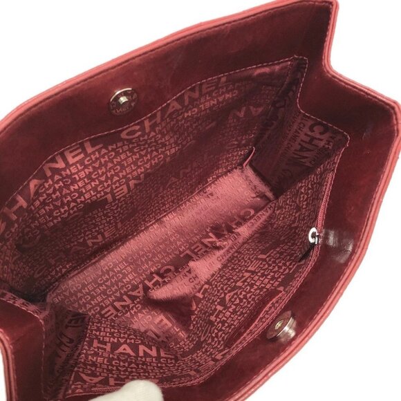 CHANEL Chocolate bar 2.55 Chain Shoulder Bag Tote Bag Lambskin Leather Red - Picture 10 of 13